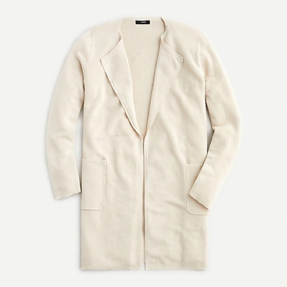 NWT Juliette Collarless Sweater-blazer Natural